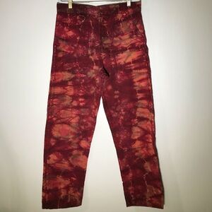 Wine, Orange, and Green Tie-Dye Vintage Painter’s Pants